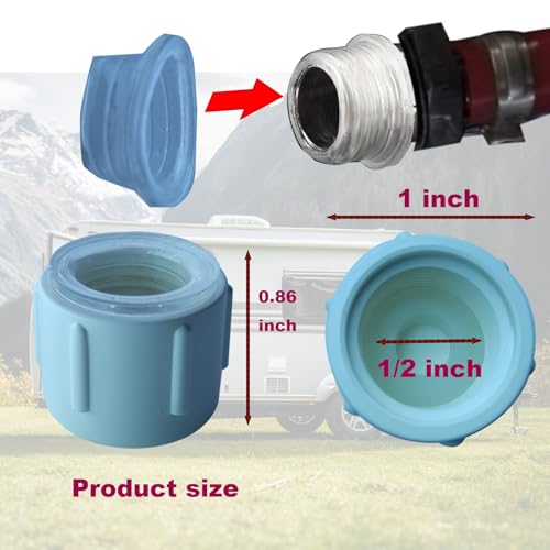 Image of Upgrade 2PCS 1 /2 inch RV Low Point Drain Cap Kit Fit for RV Camper Travel Traile, 1 /2 inch Hot & Cold Water Lines