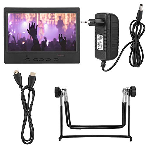 Monitor Portátil, Monitor Portátil Ultradelgado para Transporte Móvil HDMI VGA AV, Pantalla De 7    1024x600, Pantalla Multifunción para Raspberry Pi Pantalla De Coche  (Normativas Europeas)