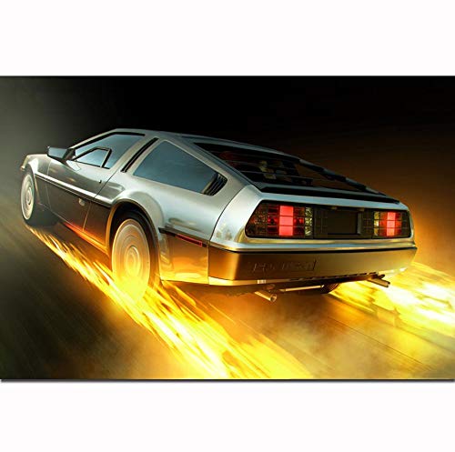 JCYMC Cuadro De Lienzo Regreso Al Futuro El Coche Delorean Cool Car Movie Posters Impresión De Arte...