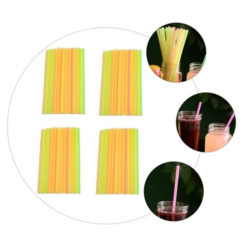 300 pitillos plásticos desechables de 25 cm color amarillo miniatura 3