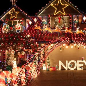 Image of Dazzle Bright Fairy Lights Battery Operated, 20 FT 60 LED Silver Wire Waterproof Battery Operated String Lights, Christmas Decorations for Indoor Outdoor Bedroom Yard Decor, Red