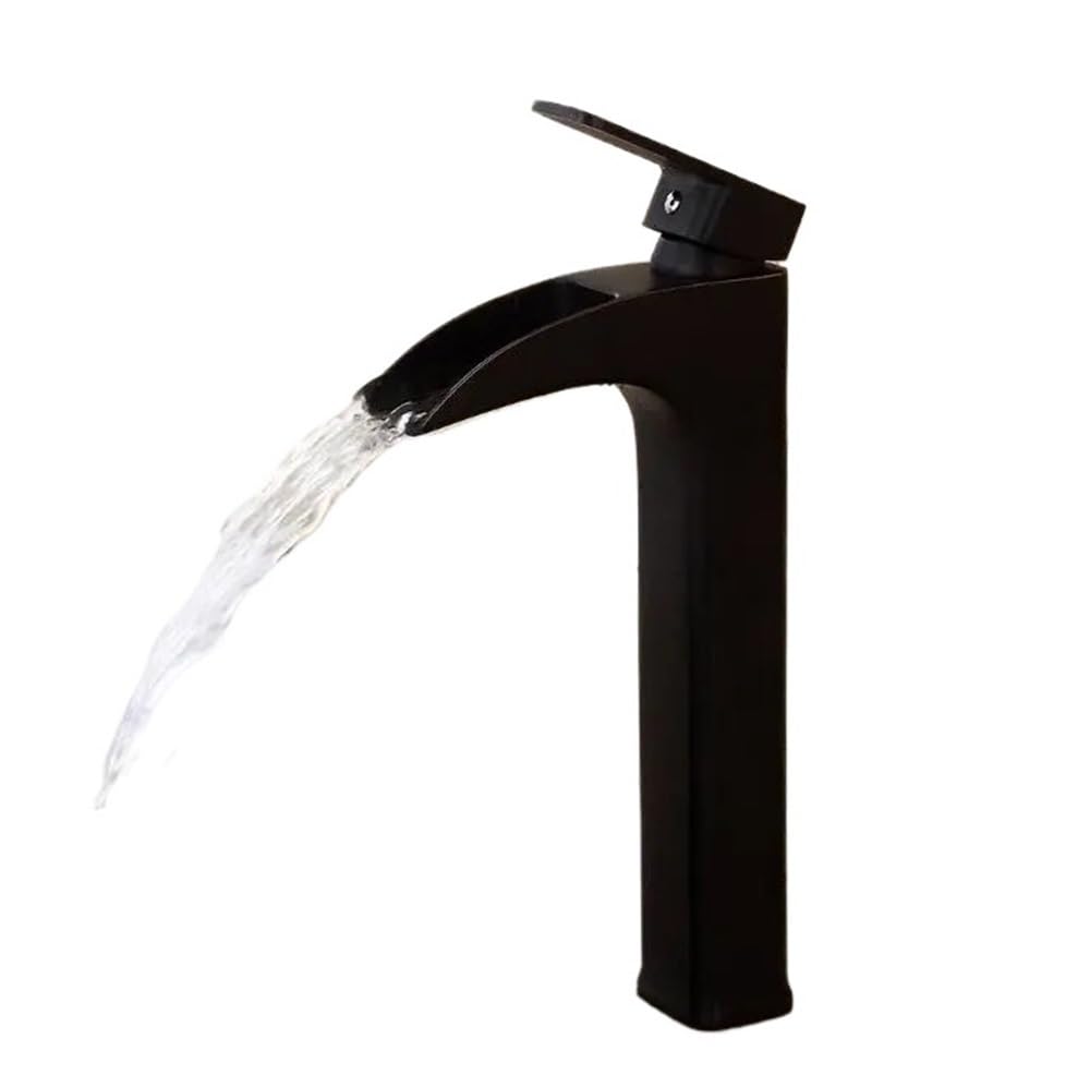 Mitigeur de lavabo cascade noir pour créer un espace bien-être moderne