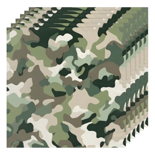 Servilletas de tela camuflaje set x6 50.5x50.5 cm miniatura 1
