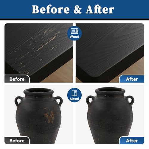 Image of DWIL Black Paint for Appliance Touch Up Paint, Multi Surface Scratch Repair for Refrigerator, Enamel, Door, Cabinets, Wood, Microwave, 1.5 Fl Oz(Black)