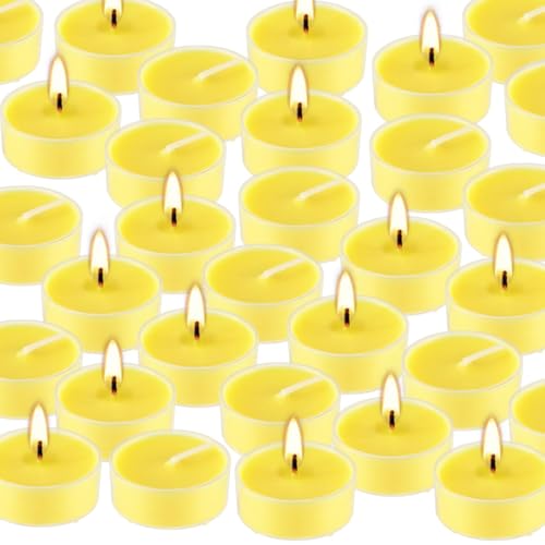 Image of 3.5-Hour 50Pack Citronella Tealight Candles, Outdoor and Indoor Summer Scented Candle,Natural Soy Wax Candle for Home Patio Garden Yard Balcony,BBQ Birthday Emergency