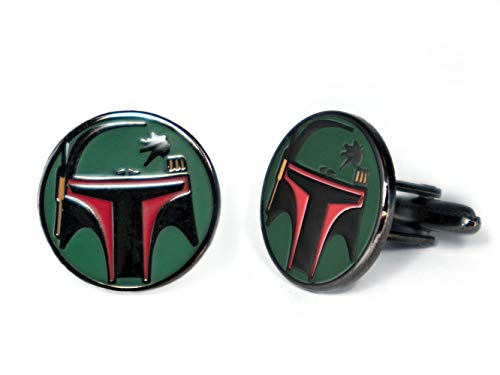 SharedImagination Boba Fett Cufflinks, Star Wars Tie Clip, Jedi Tie Tack Jewelry, Darth Vader Cuff Links, Stormtrooper Death Star Gift, Star Wars Wedding Party Groomsman Gifts