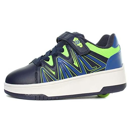 Heelys Boy's Unisex Kids POP Burst Sneaker, Navy Royal Lime, 13 UK Child