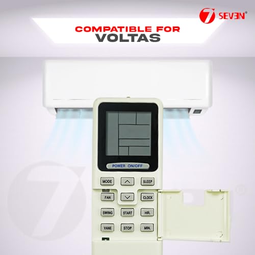 Image of 7SEVEN Compatible Voltas Ac Remote Original 433kHz Model 99 Suitable for Split, Window and Cassette Air Conditioner Match Existing Remote Control Key by Key to replicate Function of Original