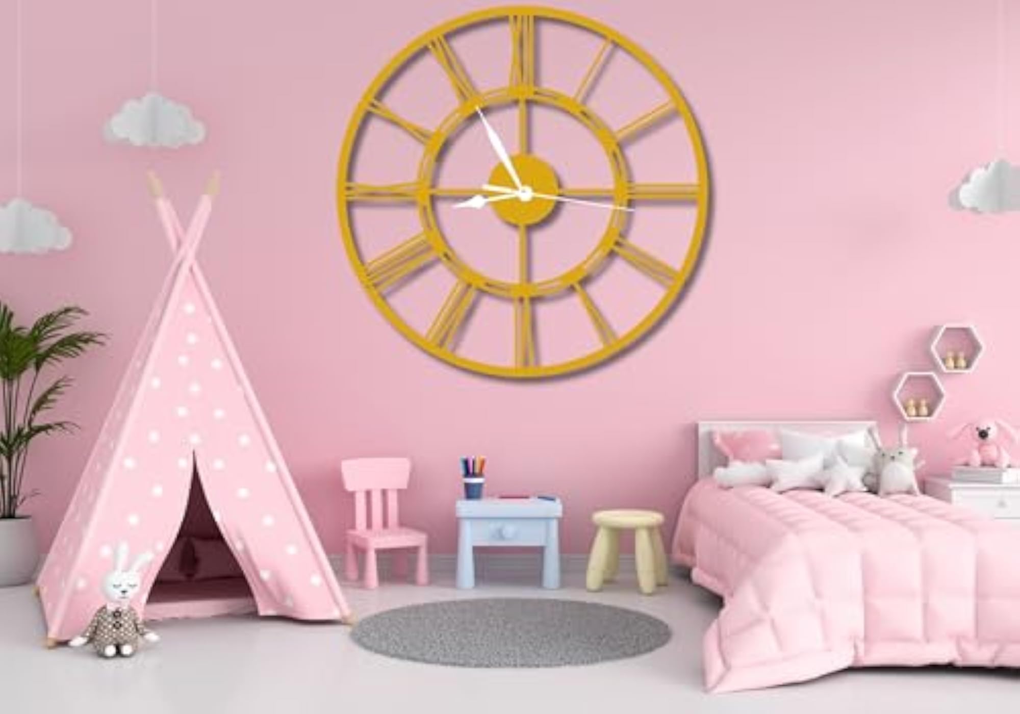 Stylish Metallic Wall Clock for Home and Office Decor