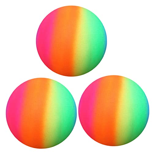 Kisangel 3Pcs Rainbow Color Flapping Kickball Inflatable Balls for Outdoor Fun Encouraging Healthy Exercise and Creative Play
