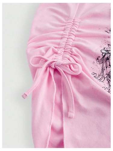 SOLY HUX Women's Y2k Bandeau Tube Tops Graphic Print Asymmetrical Crop Top Aesthetic Clothes4