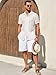 Runcati Mens Button Down Shirts Cuban Collar Casual Short Sleeve Shirt Summer Beach Hollow Out Tops White