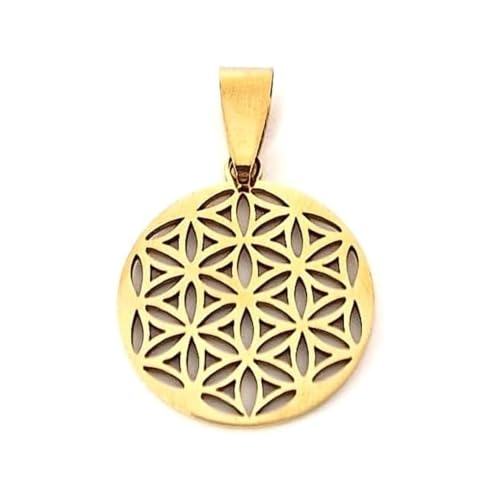 Felicidade Flower of Life Pendant in Stainless Steel Symbol of Harmony and Positive Energy - Silver and Gold - Ideal for Women - Elegant and Meaningful Jewellery, Stainless Steel Felicidade Flower of Life Pendant in Stainless Steel Symbol of Harmony and Positive Energy - Silver and Gold - Ideal for Women - Elegant and Meaningful Jewellery, Stainless Steel