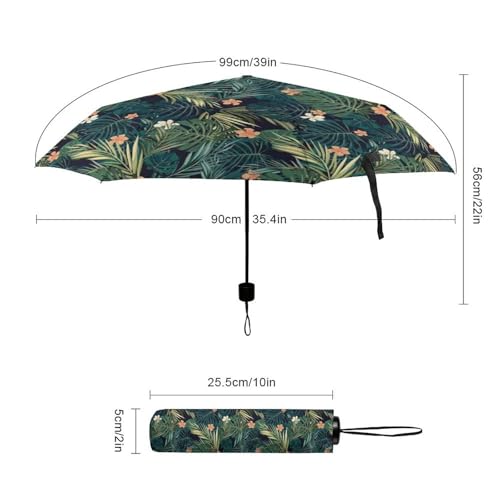 Parapluie pliable palmier hawaïen coupe-vent imperméable voyage compact - 2