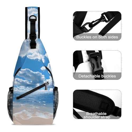 Mochila Sling Bag Crossbody Casual Azul miniatura 3