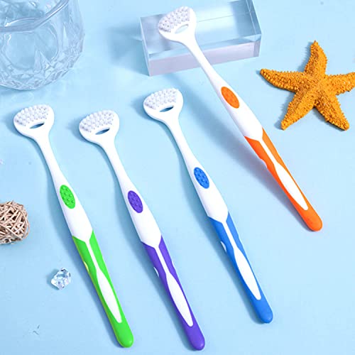 Tongue Brush, Tongue Scraper, Tongue Cleaner Helps Fight Bad Breath, 4 Tongue Scrapers, 4 Pack #TOP16