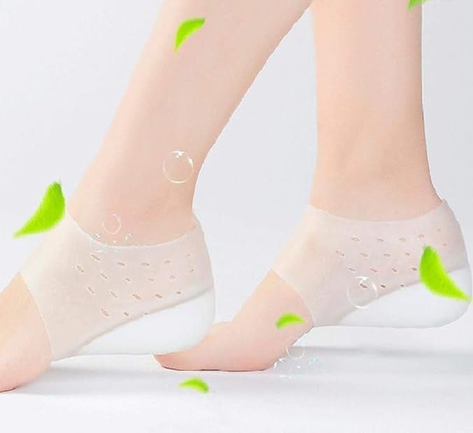 Solid Silicone Insole Invisible Height Lifting Increase Heel Pad Sock Liners Insoles Pain Relieve Unisex Heel Pads Foot (1 pair)