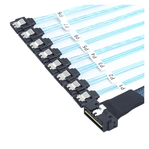 Cable interno Slimline S/AS 4.0 LP SFF-8654 a 8X SATA 0.5m miniatura 3