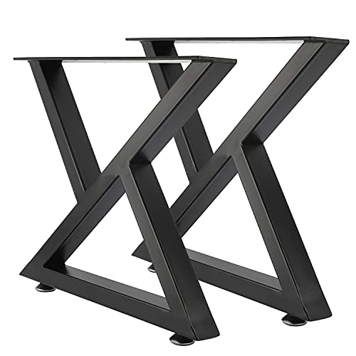 HighFree Heavy Duty Metal Table Legs Set of 2, Industrial Rustic DIY Furniture Table Legs Coffee Table Legs for DIY Table Desk Breakfast Bar Stand Bench (X-Shape-16 Hx17.7 W)