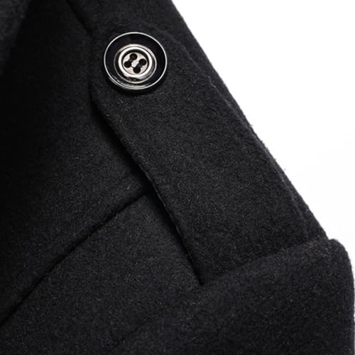 Maiyifu-GJ Men's Stylish Solid Color Overcoat Wool Thick Mid Length Trench Coat Casual Office Versatile Windbreaker3