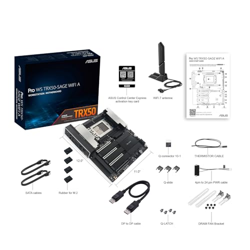 Image of MICRO CENTER AMD Ryzen Threadripper 9970X CPU Processor with ASUS Pro WS TRX50-SAGE WiFi A sTR5 CEB Workstation Motherboard (Robust 20 Power-Stage Design, USB4, Multi-GPU Support)