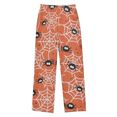 ZZXXB Halloween Cobweb Boys Long Pants Soft Trousers Elastic Waist Kids Lounge Bottoms with Pockets S-XL