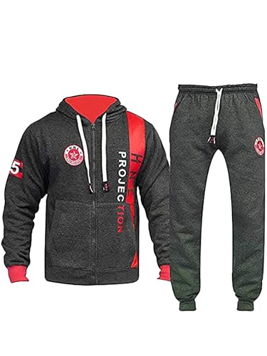 shelikes Mens Tracksuit Joggers Hoodie Sweatshirt Pants Track Suit Set Full Sleeves Hoodie Top Bottoms Joggers Jogging Gym Sports Set