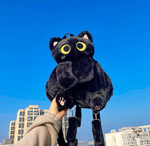 Image of Black Cat-Shaped Backpack-Novelty Fashion Backpack for Travel, Daily Carry& Festivals(Black Cat)