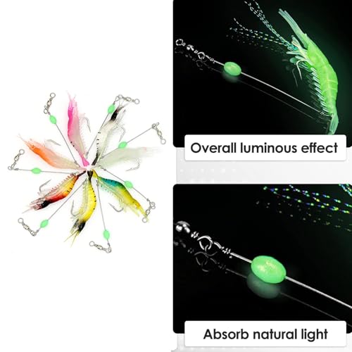 Image of Fishing Lures, 7-Piece Simulated Bait Set with Luminous Features for Night Fishing, Versatile Fishing Hooks for Freshwater and Saltwater Anglers, Multi-Species Targeting Fishing Accessories