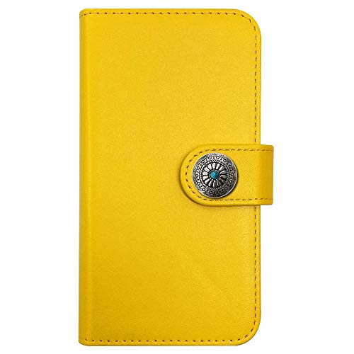 sslink iPhone17 Pro Max アイフォン17プロマックス 対応 手帳型 スマホ ケース (イエロー) コンチョ デコアクセサリー カバー PUレザーケース 手帳型ケース 手帳式 ダイアリータイプ ネイティブ 06