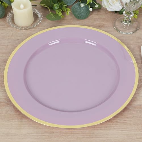 Efavormart 10 Pack Lavender Lilac Economy Plastic Charger Plates With