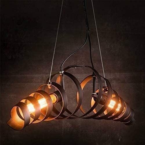Chandelier LED spirale style industriel pour illuminer une table de restaurant moderne