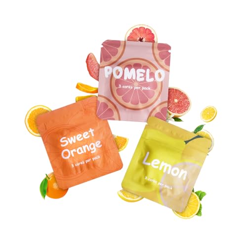 ASTOFLI Breathing Necklace(Fruit Flavor Pack Set) - Stop and Free from Anxiety, Women's Natural Fruit Flavored Anxiety Necklace, Lipstick-Shaped Metal Aids - Orange