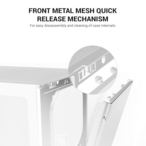 Image of Ant Esports X2 LCD Mid-Tower Computer Case /Gaming Cabinet - White | Support ATX, M-ATX, M-ITX | Pre-Installed 3 ARGB Fans