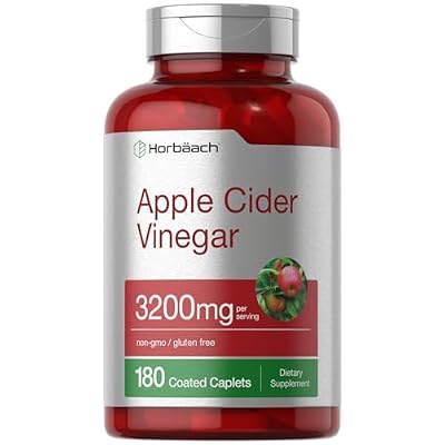 Horbaach Apple Cider Vinegar Caplets 3200mg | 180 Pills | Vegetarian, Non-GMO & Gluten Free Supplement