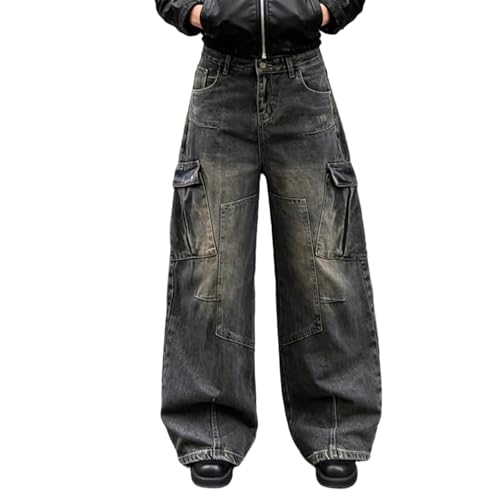 Jean cargo femme large avec poches pratiques pour le quotidien