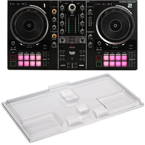 Hercules DJControl Inpulse 500 2-Channel DJ Controller with Protective Decksaver Cover for Beginners and Professionals