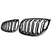 BLWGROW Front Kidney Grille Glossy Black Compatible with 2006-2009 3 Series E92 & E93 Double Slats Grill Gloss Black