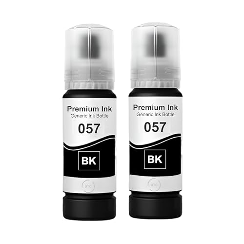 Image of Duplex DTC Refill Ink 057 Compatible with Epson L8050, L18050, L8150W Printer (057 Black Ink 2 Pcs)