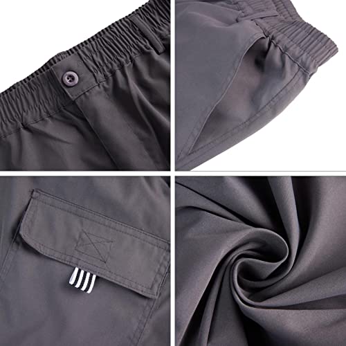 Endoradore Men's Multi-Pocket Pants Outdoor Cargo Jogger Pant Work Hiking Tactical Loose Straight Trousers Sweatpants #TOP4