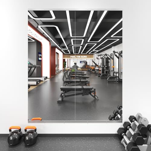 Image of LOAAO Home Gym Mirror 60 inchx25 inch, 2 PCS