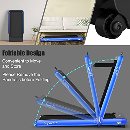 Image of Goplus 2 in 1 Folding Treadmill, 4.75HP Superfit Under Desk Electric Treadmill with APP Control, LED Touch Screen, Blue Tooth Speaker, Remote Control, Walking Jogging for Home Office