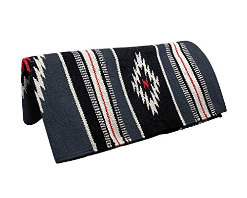 Tahoe Tack 60-1317-BK/GY/WH Hand Woven Navajo Acrylic Western Horse Saddle Blanket thumb #3