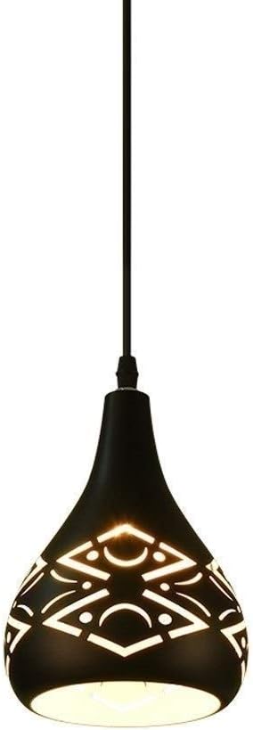 Lamp Nordic Single Head Creative Light Wrought Iron Retro Kitchen Island Hollow Ceiling Light E27/E26 Adjustable Dining Room Living Room Hanging Droplight Bar Club CAF