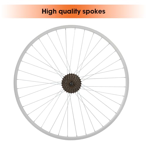 Image of Hiland 26 inch 27.5 inch 28 inch x1.75 inch Alloy Bike Rim for 1.75 to 2.215 Inch Wide Tire, Front & Back MTB Wheelset with 7 Speed Freewheel, Bolt On Axle, Bicycle Accessories for Adult Bikes
