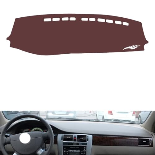 Leather Dash Board Cover mat Compatible with Buick Excelle 2004-2007 ，Anti-Glare and dust Protector(Brown)