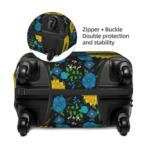 Sunflowers Leaves Luggage Cover Protector Anti-Scratch Washable Fits 18-32 Inch Luggage-Small4