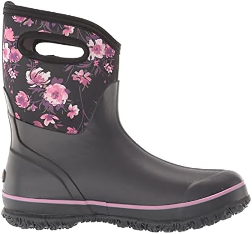 BOGS Women's Classic Mid Rain Boot, Painterly Print-Black, 6 | Image 5
