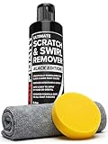 Carfidant Black Scratch and Swirl Remover - Car Scratch Remover for Vehicles Paint - Polishing Compound for Cars with Pad - Cutting Compound Paint Restorer