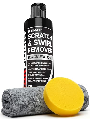 Carfidant Black Scratch and Swirl Remover - Car Scratch Remover for Vehicles Paint - Polishing Compound for Cars with Pad - Cutting Compound Paint Restorer